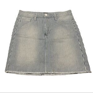 Just Black Denim Striped Mini-Skirt In Blue and White